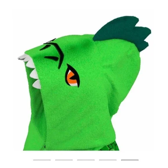 Saint Eve Green Dinosaur One-Piece Pajama Plush Costume Blanket Sleeper Boys 5/6 - Picture 8 of 8